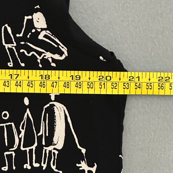 VTG DAVID DART Womens Dress M Retro Whimsical People Dogs Figural Artsy Teacher - Picture 7 of 12